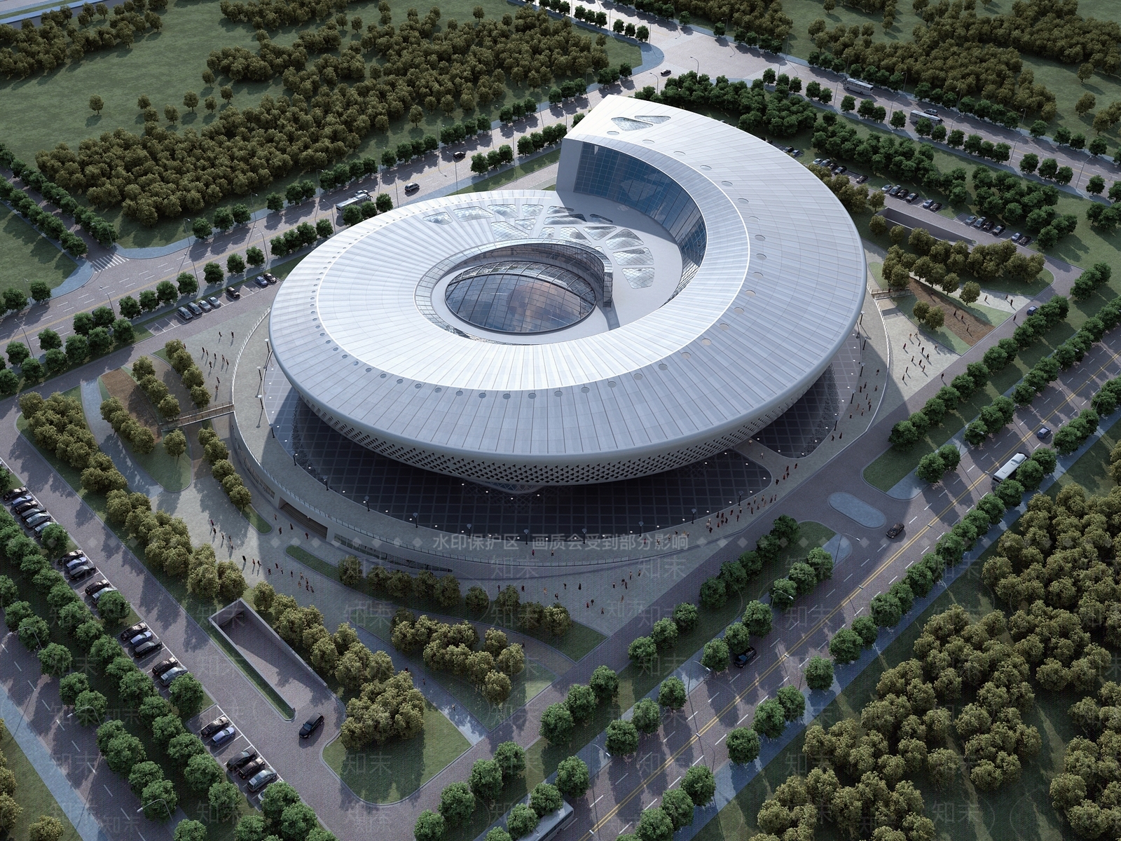 现代异形展厅外观3D模型下载【ID:582130460】