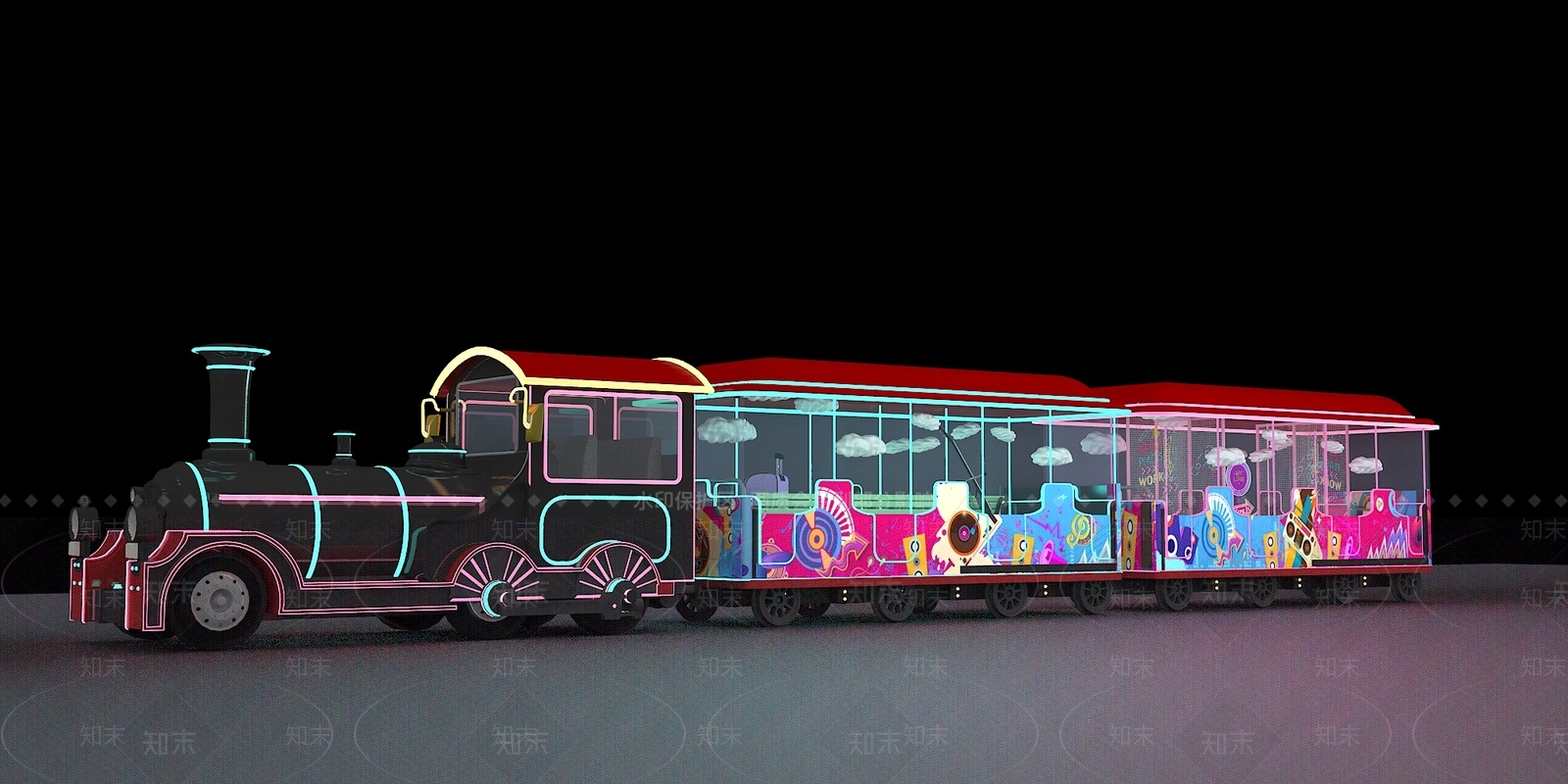 工业风儿童小火车3D模型下载【ID:982132537】