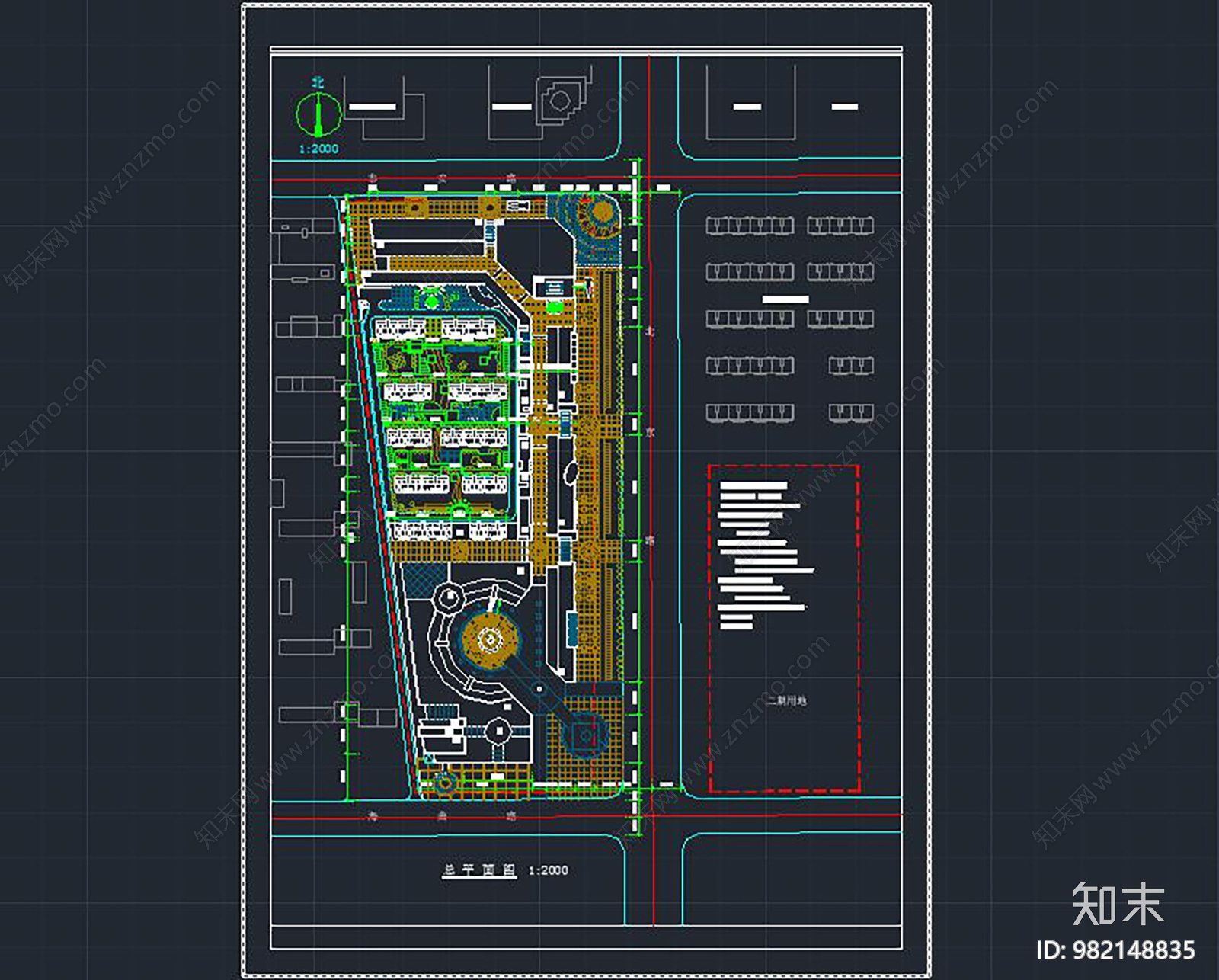 小区规划图cad施工图下载【ID:982148835】