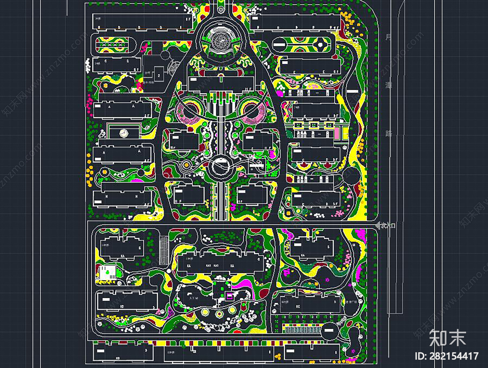 小区环境设计平面图施工图下载【ID:282154417】