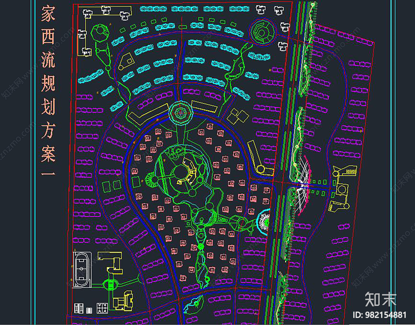 小区住宅规划图cad施工图下载【ID:982154881】