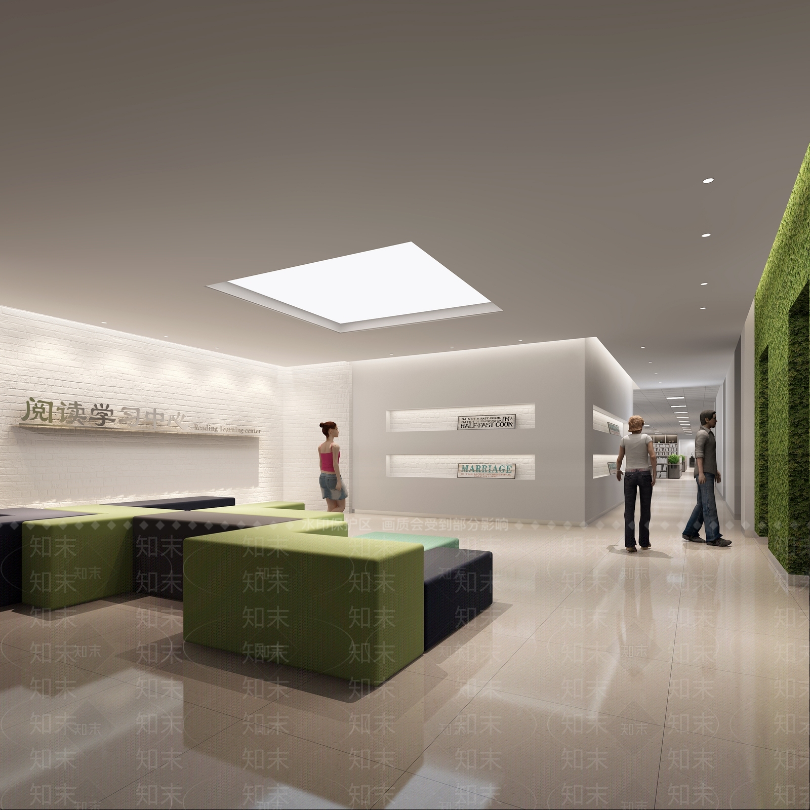 现代图书馆3D模型下载【ID:882159265】