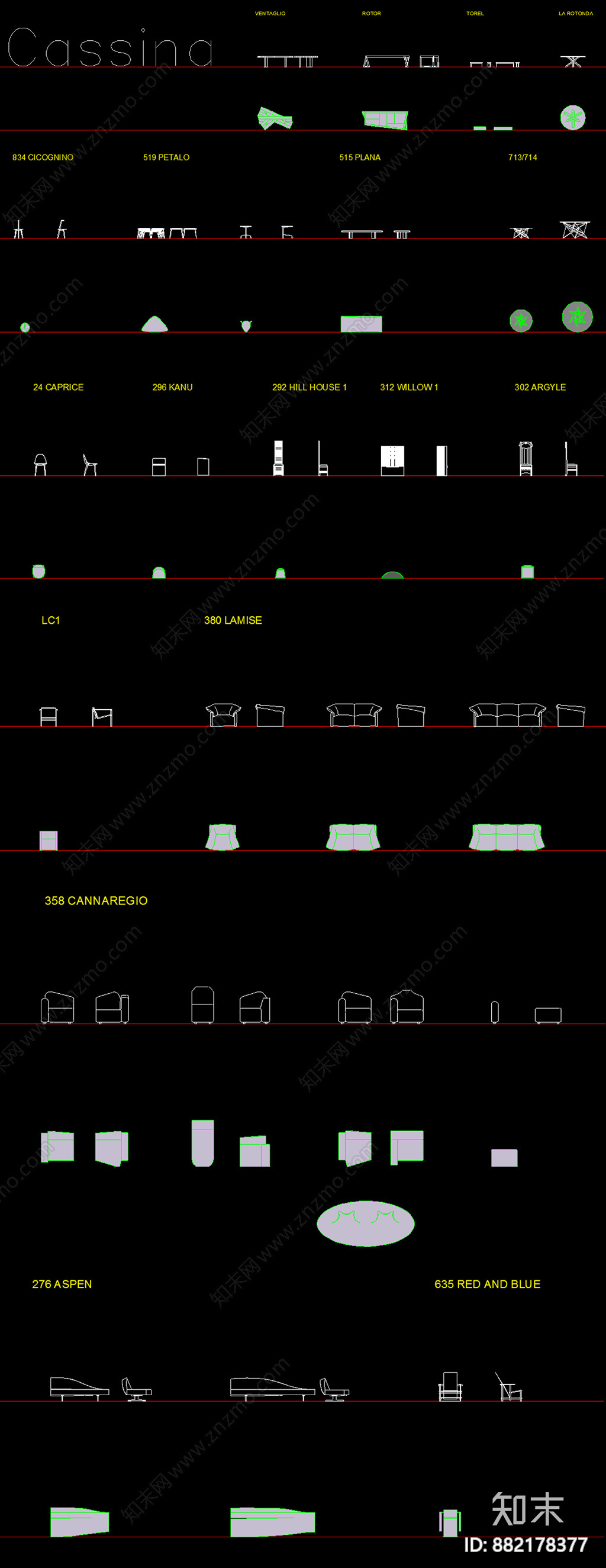 家具CAD图块cad施工图下载【ID:882178377】