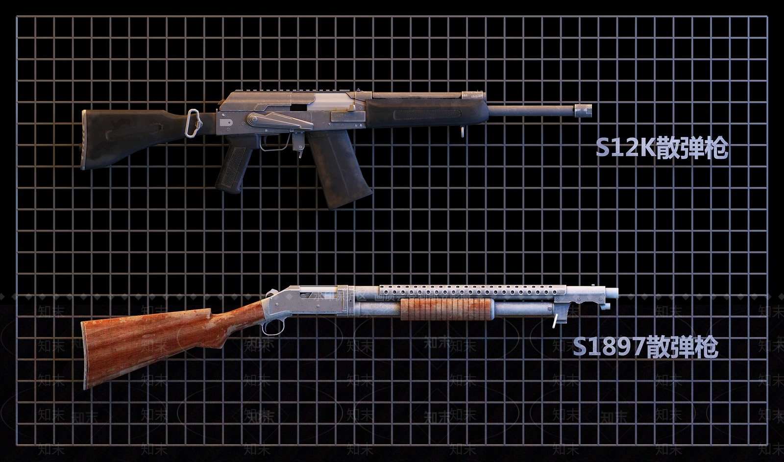 现代散弹枪3D模型下载【ID:882185435】