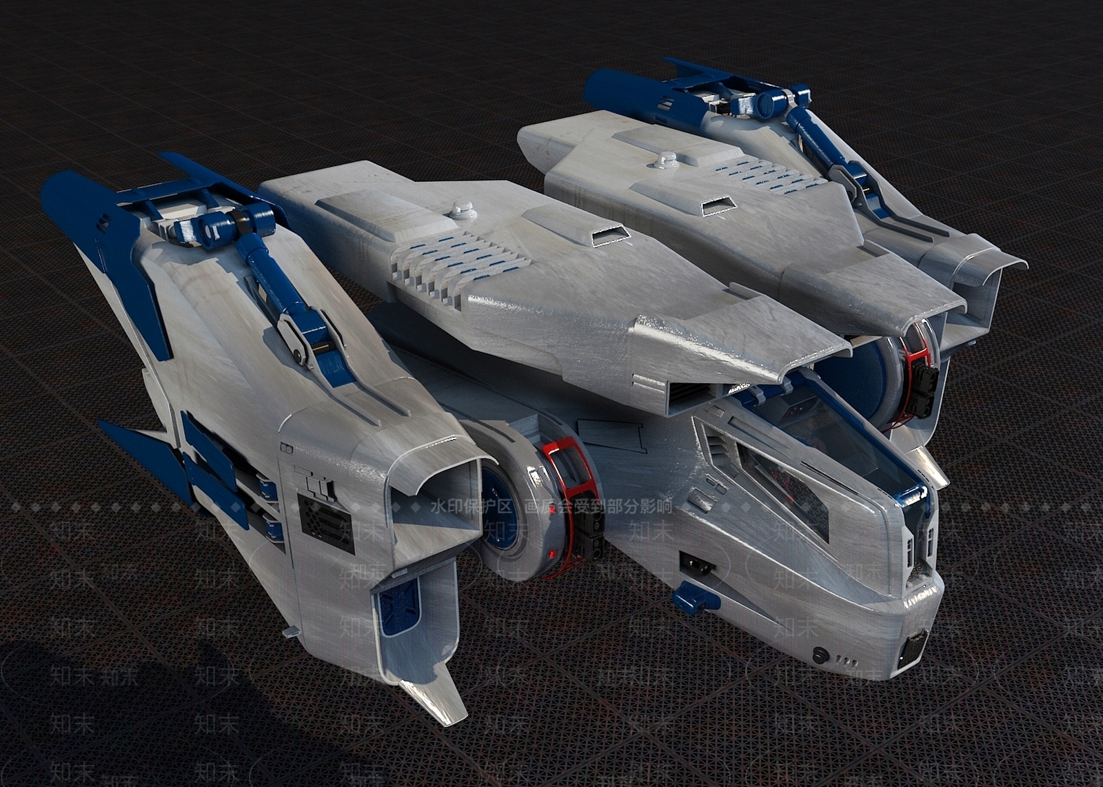 现代太空飞船3D模型下载【ID:1105516718】