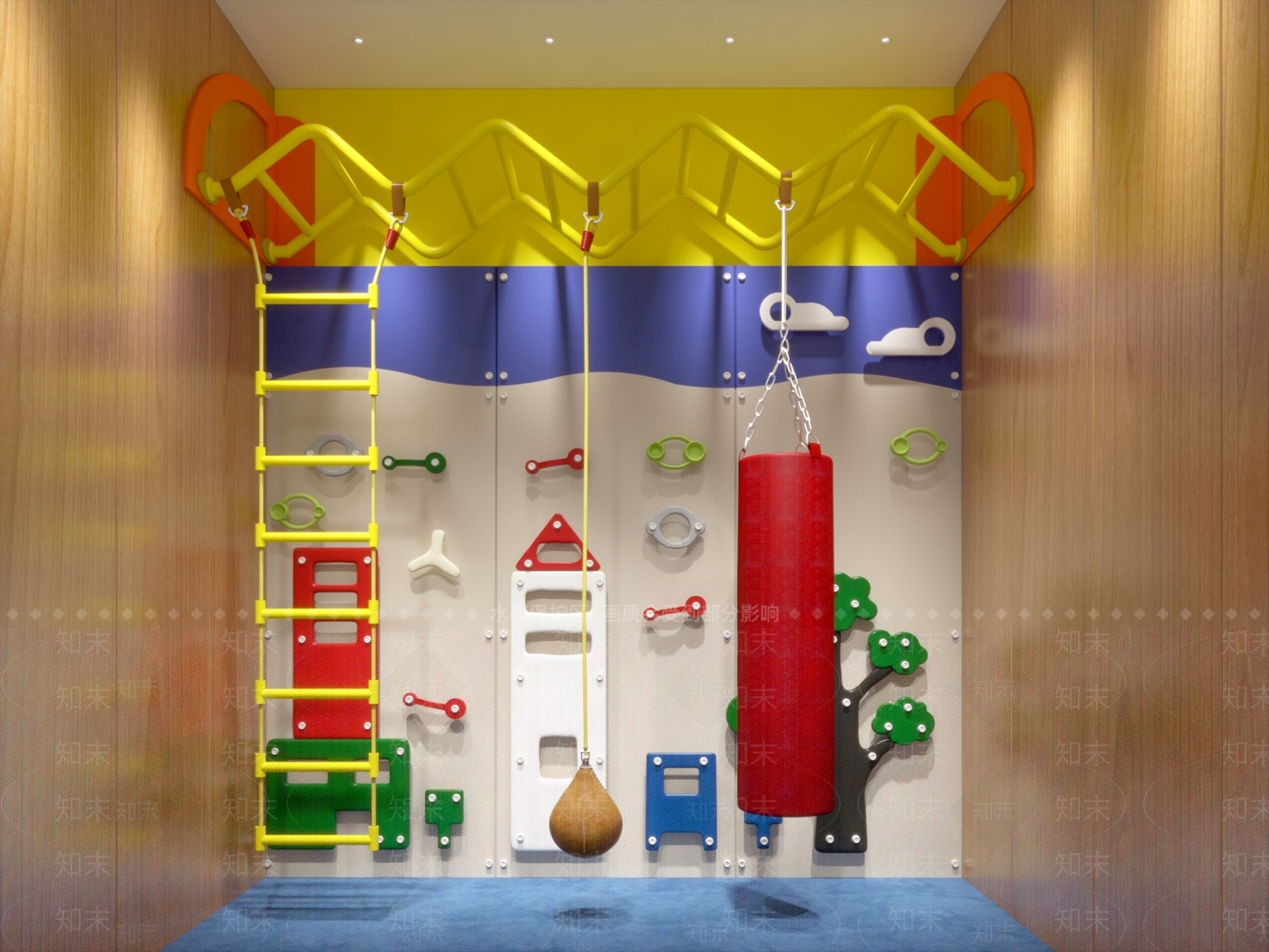 现代儿童攀岩器材3D模型下载【ID:882190738】