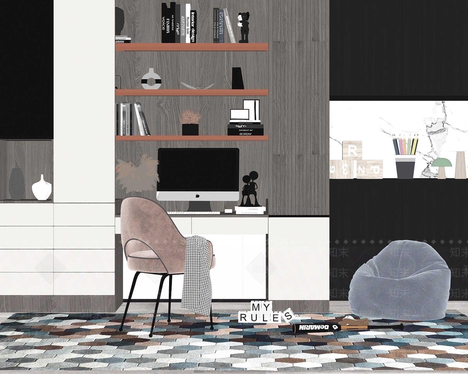 现代儿童玩具房SU模型下载【ID:482206618】