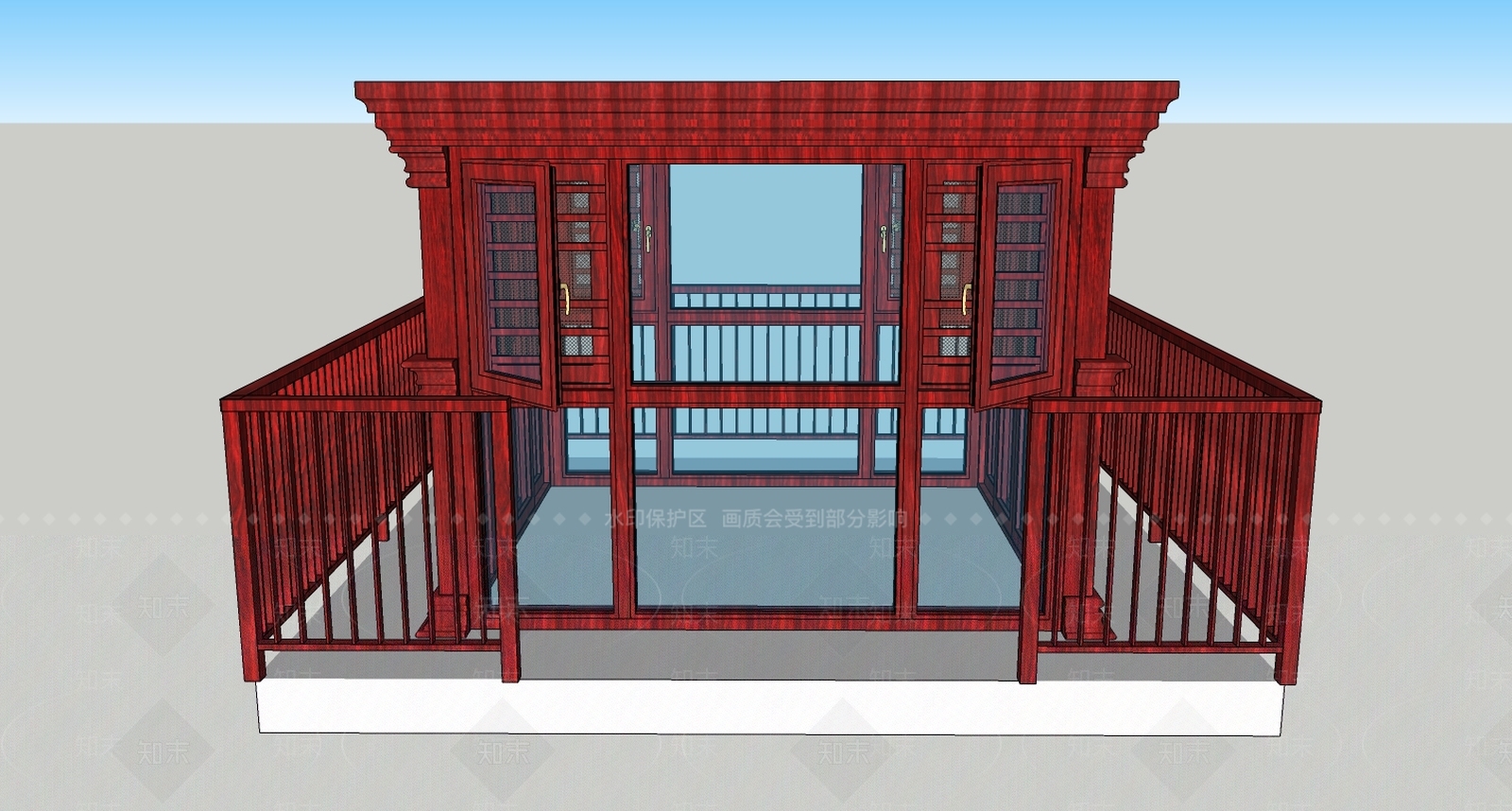 欧式阳光房SU模型下载【ID:682218558】