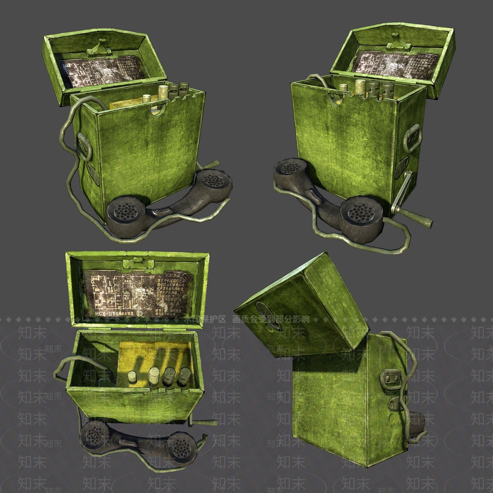 工业风磁石电话机3D模型下载【ID:482225097】