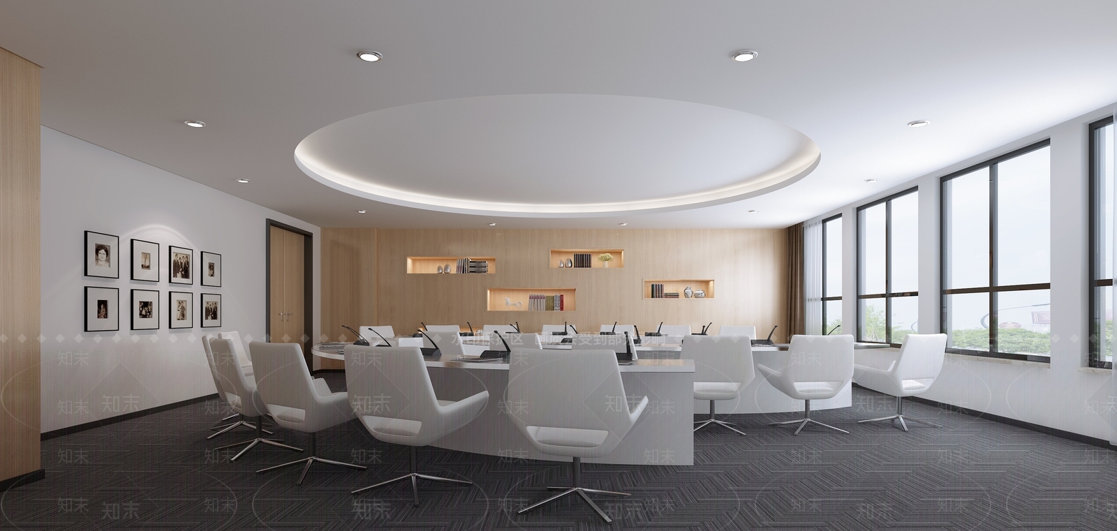 现代圆形会议室3D模型下载【ID:782226843】