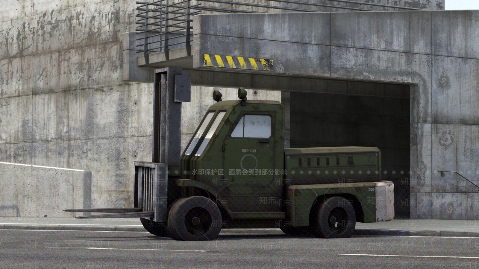 现代军用叉车3D模型下载【ID:1105518399】