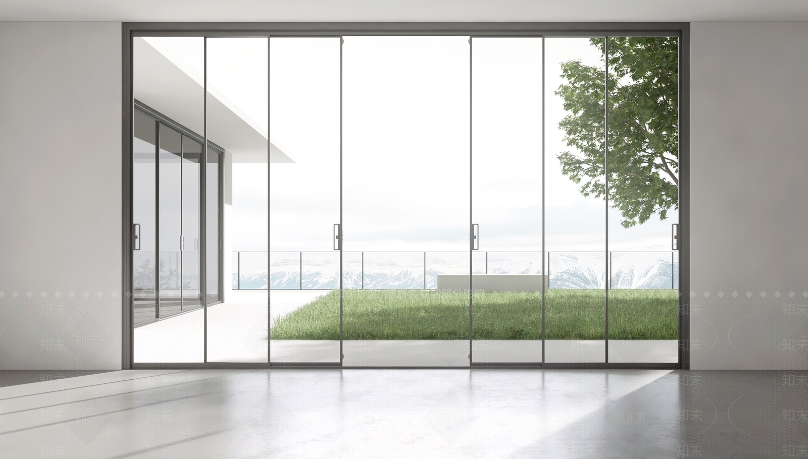 现代极简别墅门窗3D模型下载【ID:782229878】
