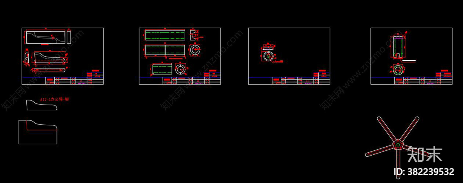 办公椅施工图下载【ID:382239532】