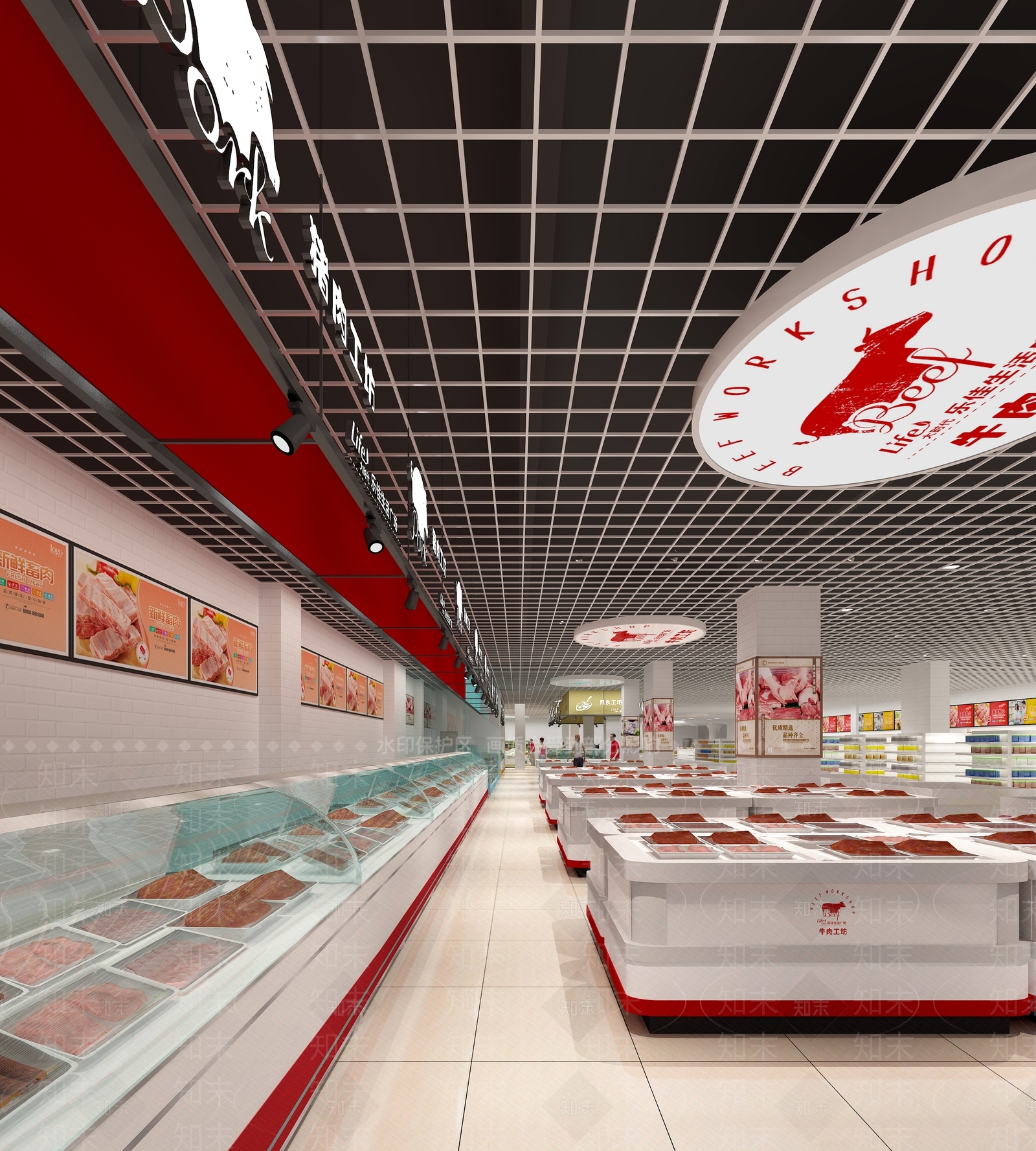 现代超市3D模型下载【ID:582245322】