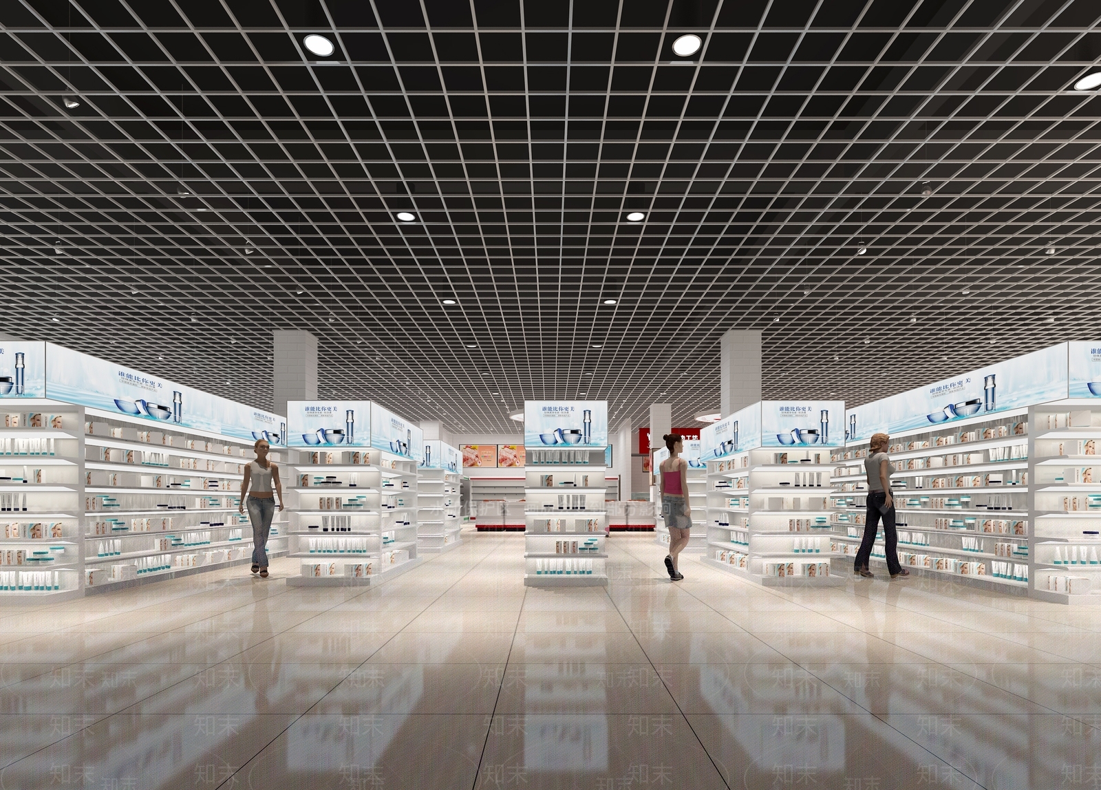 现代超市入口3D模型下载【ID:582245344】