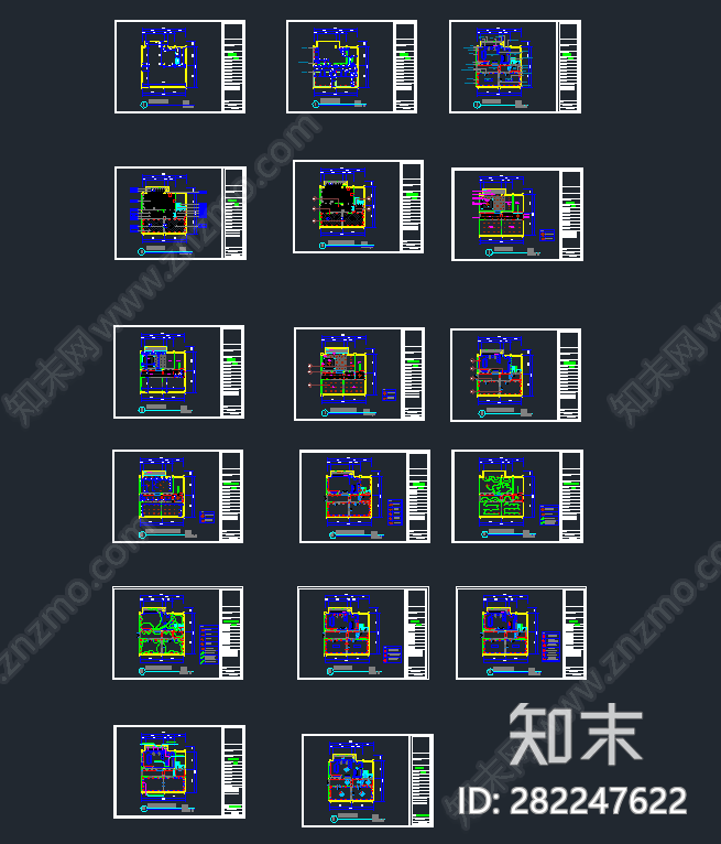 酒窖酒柜展厅施工图下载【ID:282247622】