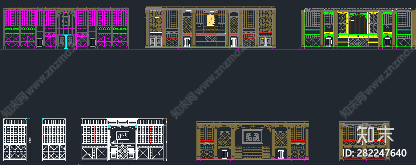 酒窖酒柜施工图下载【ID:282247640】