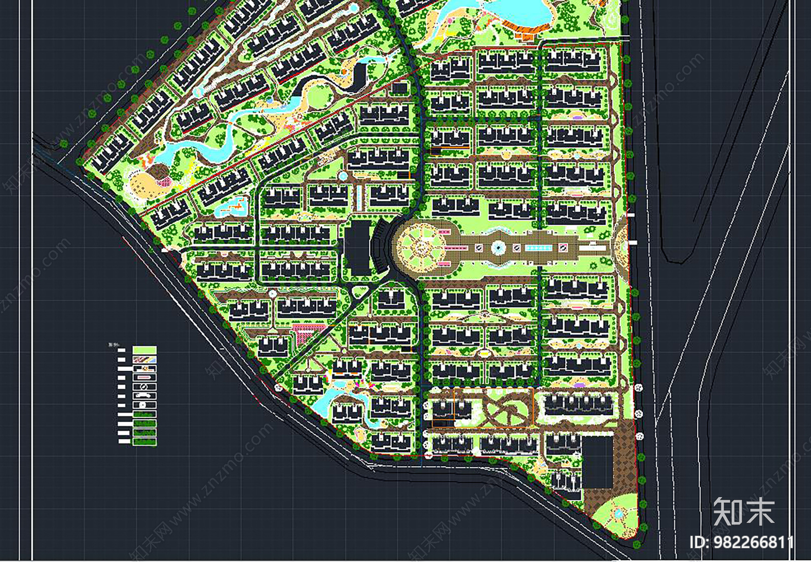 住宅小区规划图cad施工图下载【ID:982266811】