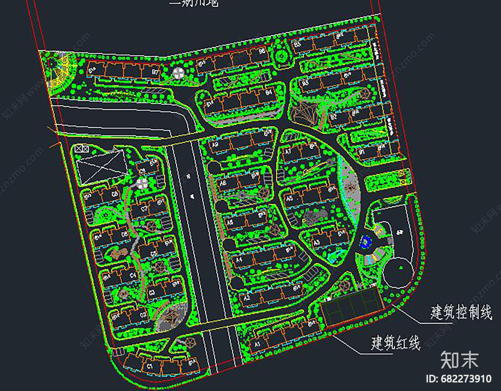 小区规划cad施工图下载【ID:682273910】