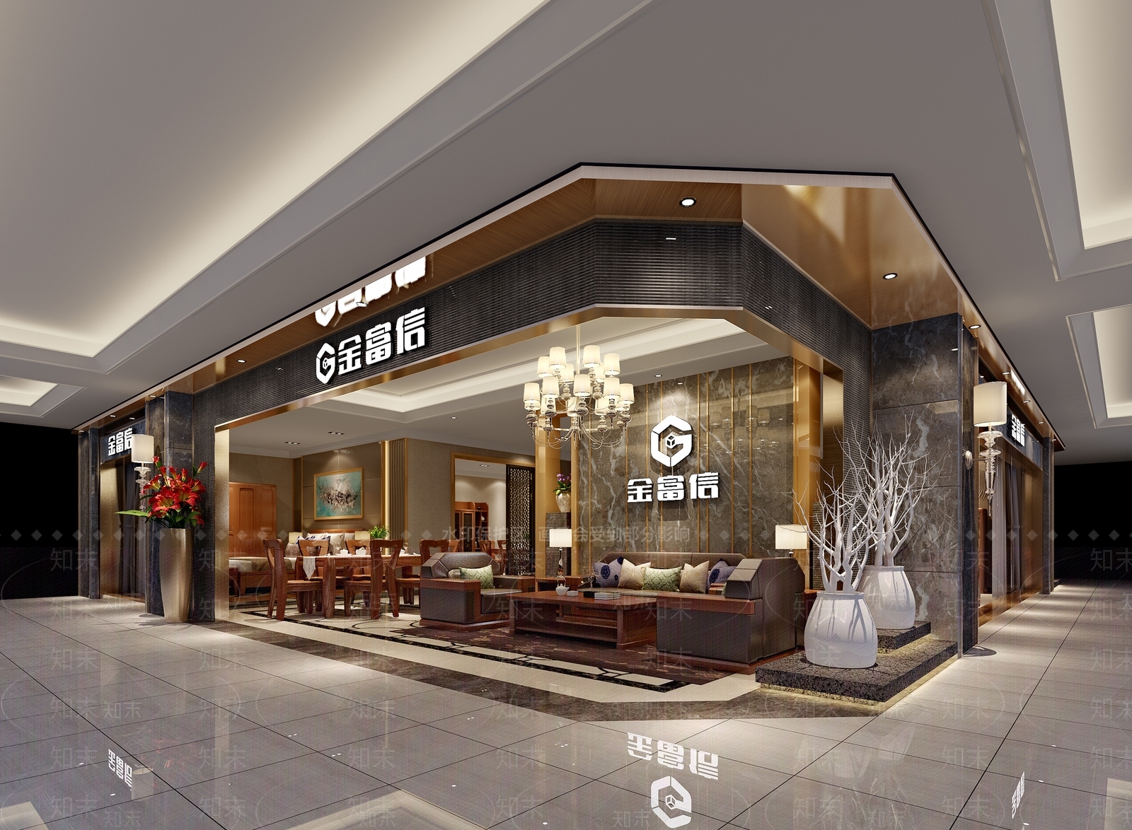 新中式家居专卖店3D模型下载【ID:382273058】