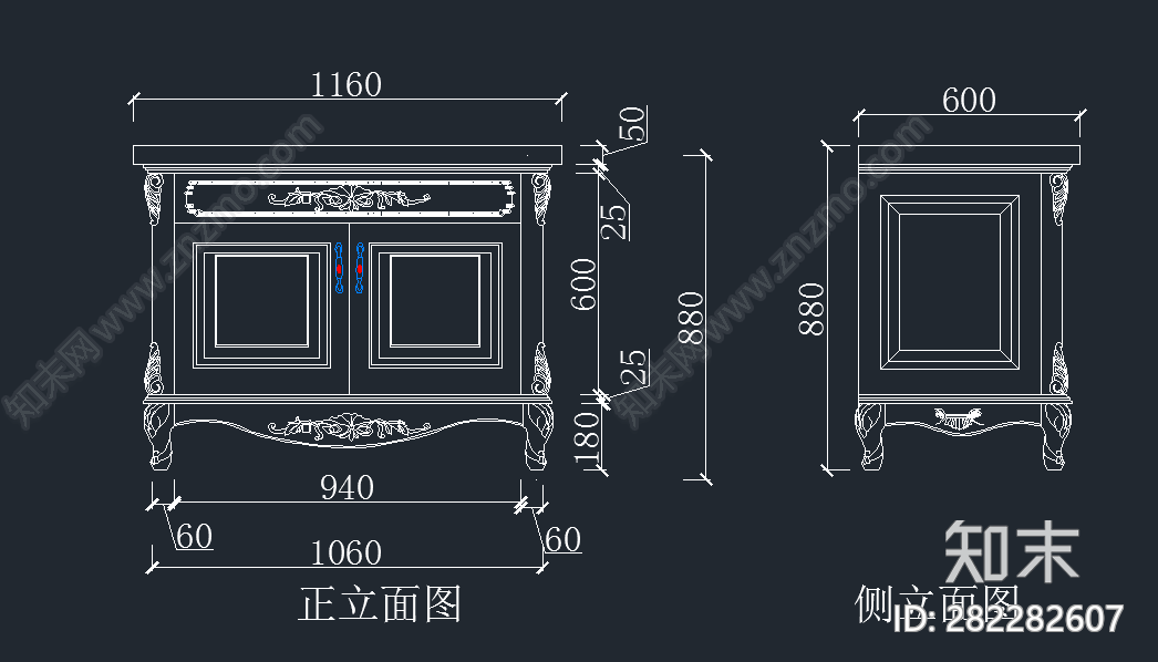 浴室柜CAD图纸施工图下载【ID:282282607】