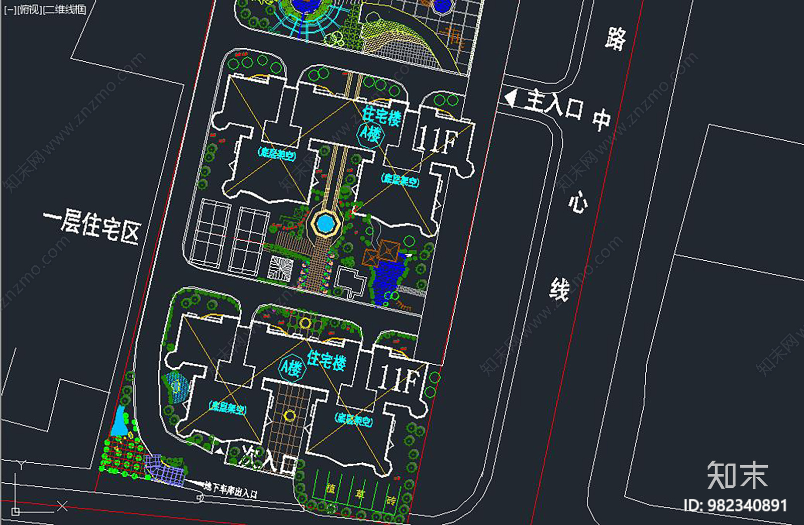 住宅规划cad施工图下载【ID:982340891】