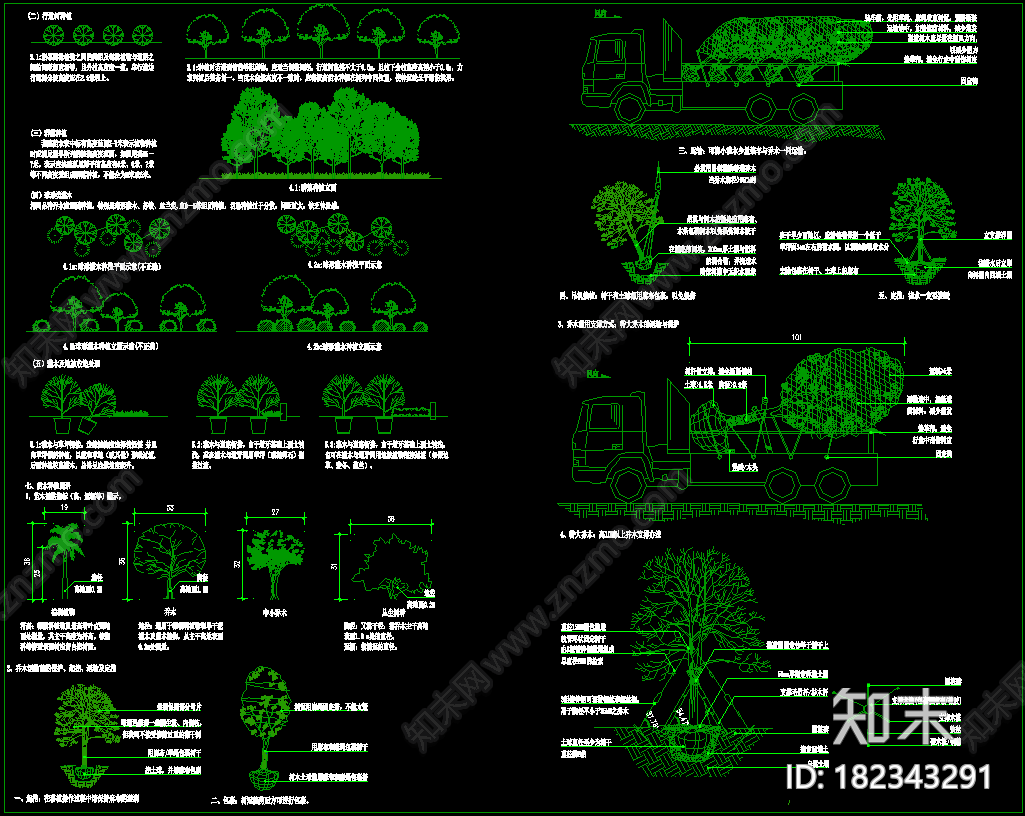 植物设计说明cad施工图下载【ID:182343291】