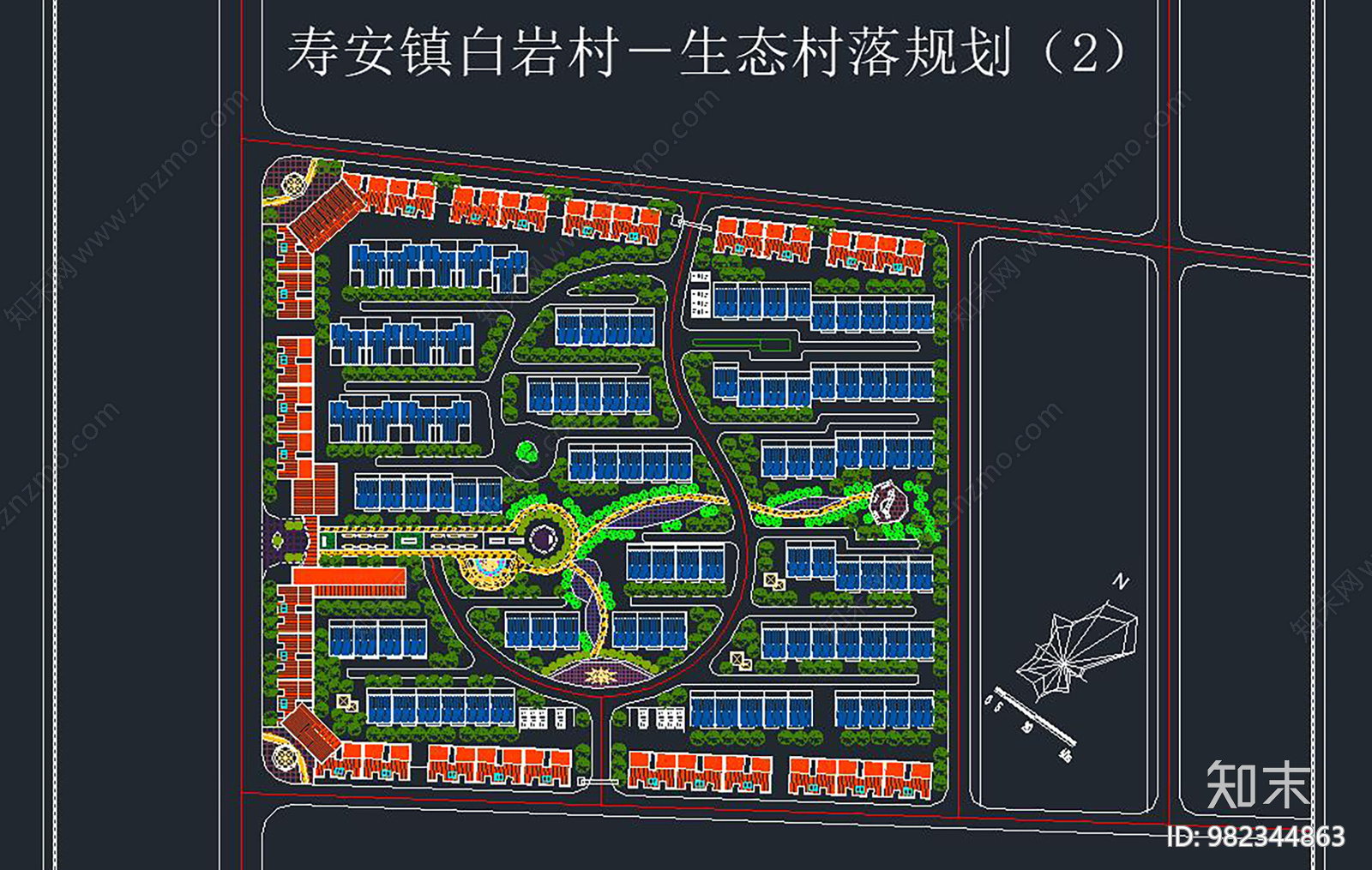 城镇规划cad施工图下载【ID:982344863】