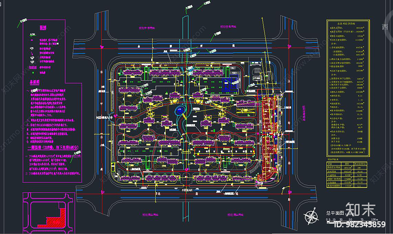 小区总平面规划施工图下载【ID:982345859】