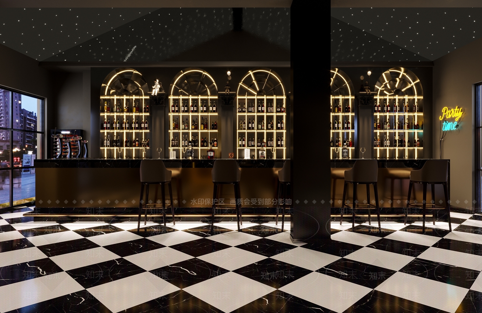现代酒吧3D模型下载【ID:482372479】