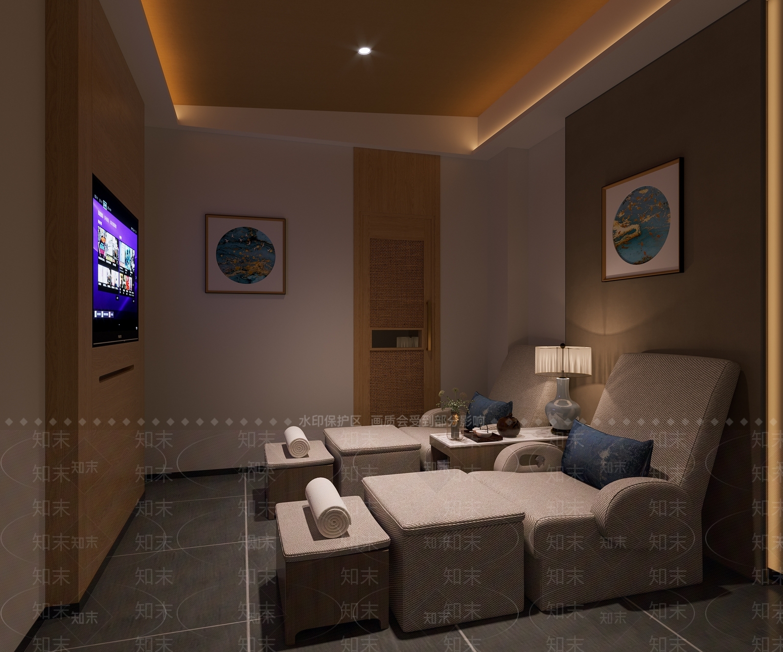 新中式足浴会所3D模型下载【ID:782374137】