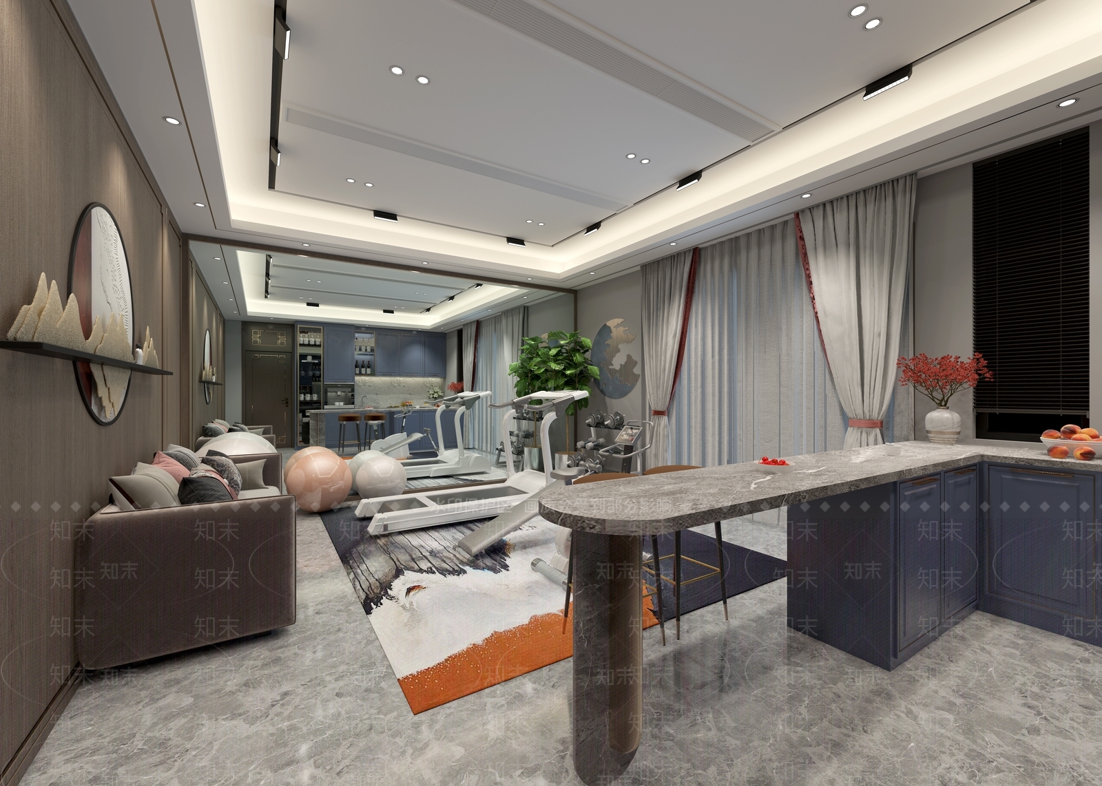 新中式健身房3D模型下载【ID:682384474】