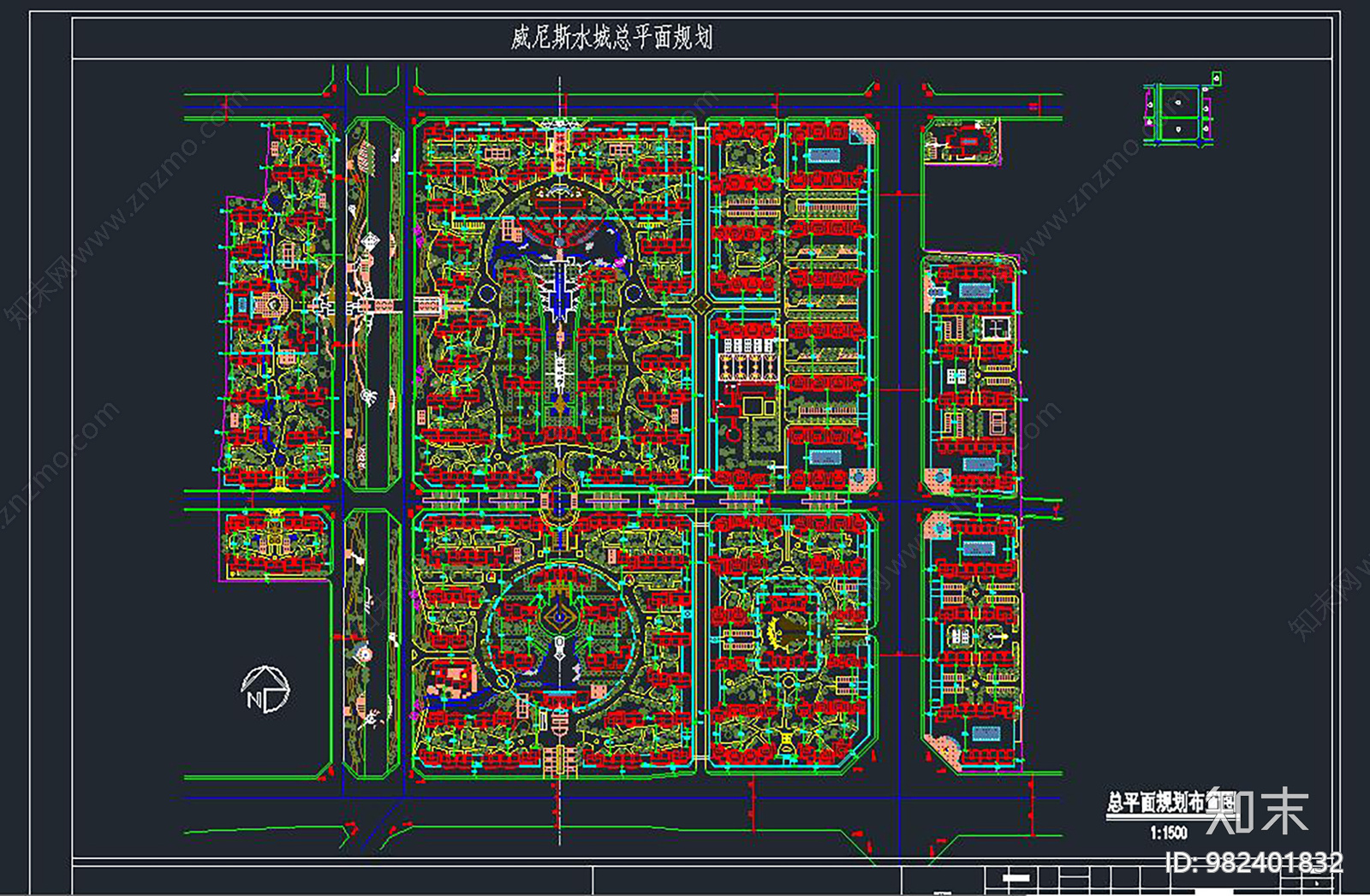 住宅小区总平面规划施工图下载【ID:982401832】