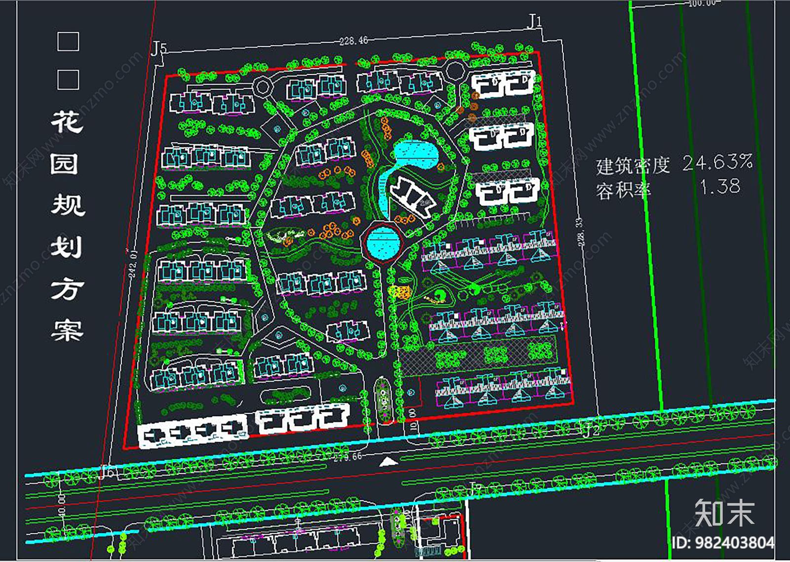 小区规划cad施工图下载【ID:982403804】