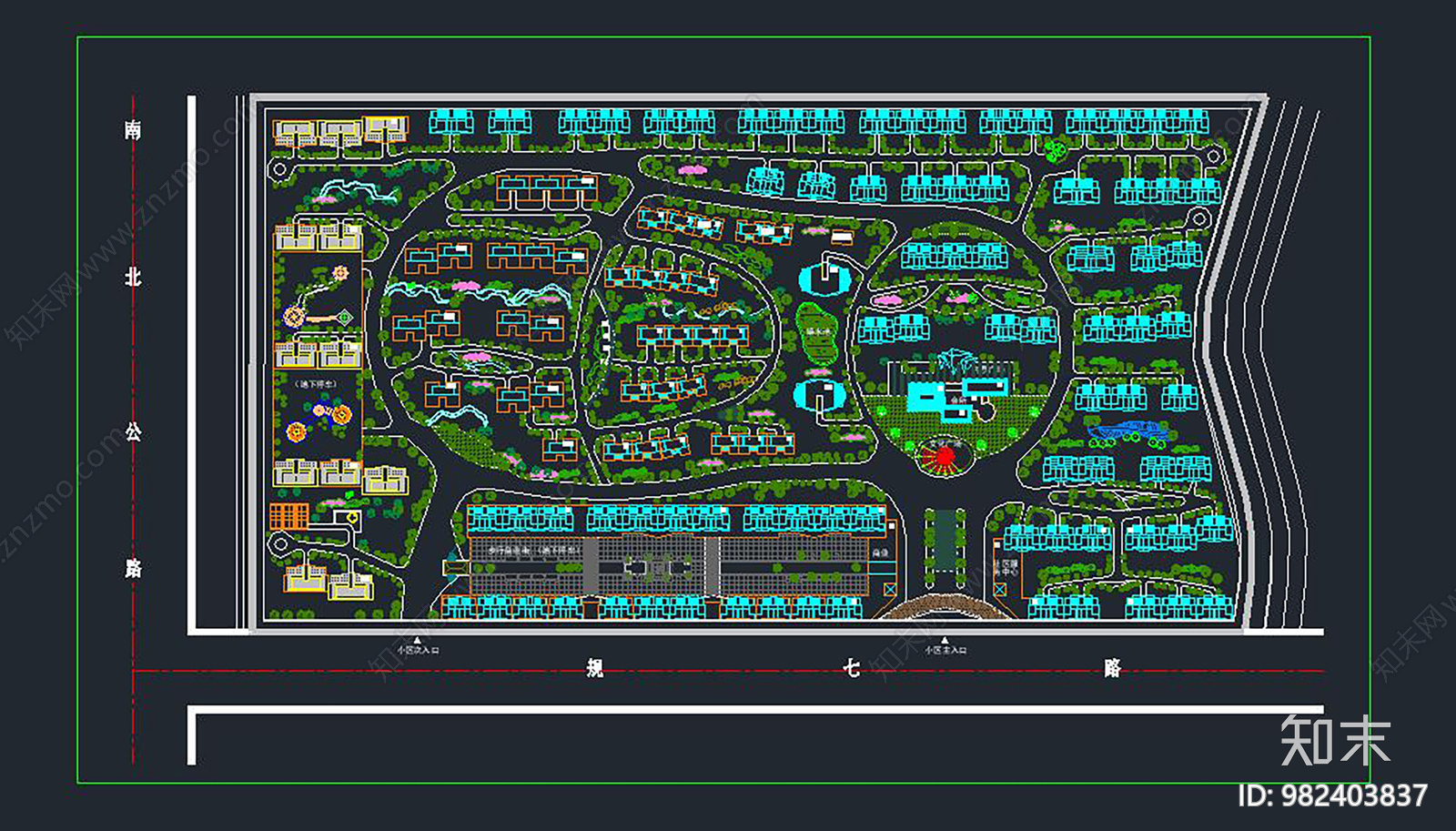 小区规划方案施工图下载【ID:982403837】