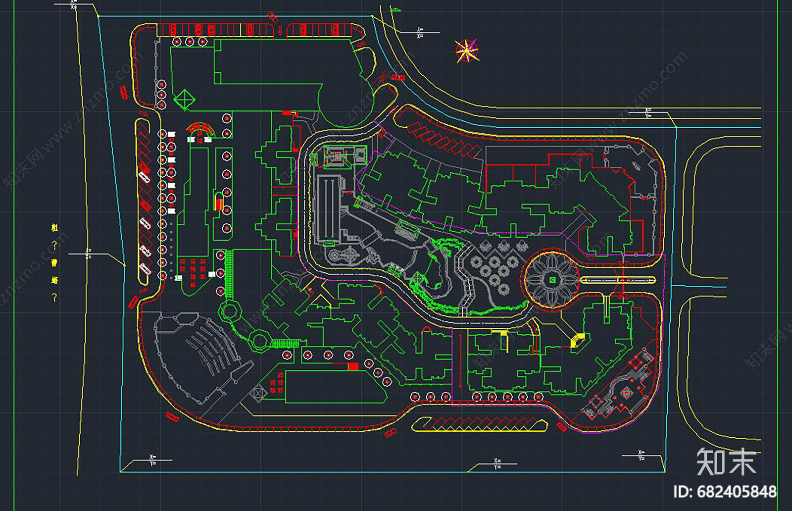 小区规划施工图下载【ID:682405848】