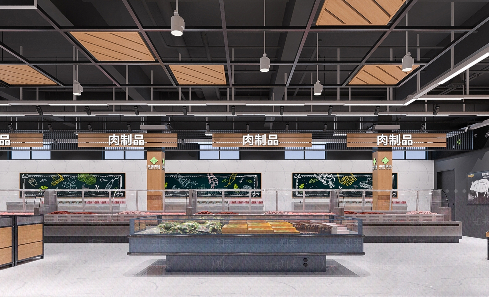 现代超市蔬菜区3D模型下载【ID:582449386】