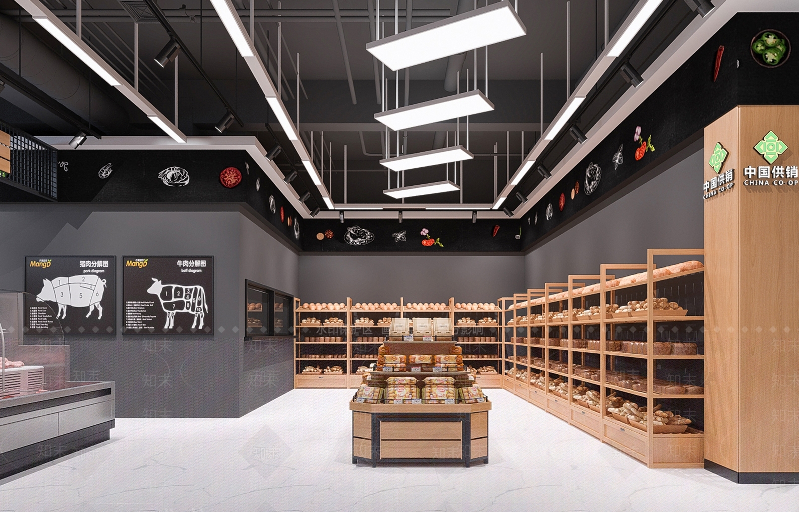 现代超市蔬菜区3D模型下载【ID:582449386】