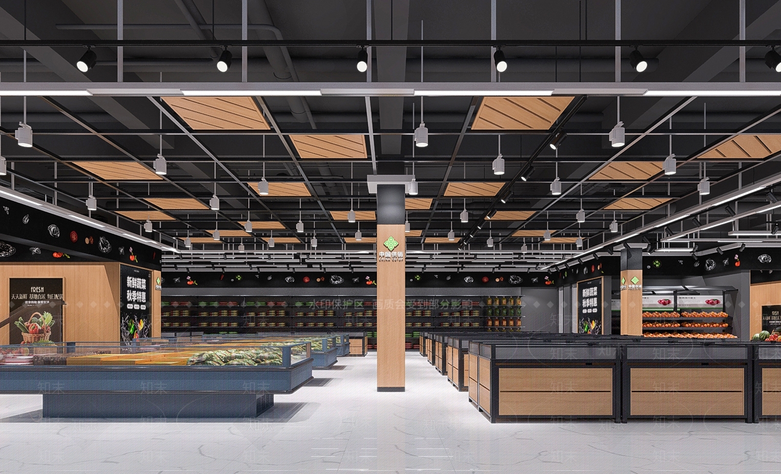 现代超市蔬菜区3D模型下载【ID:582449386】