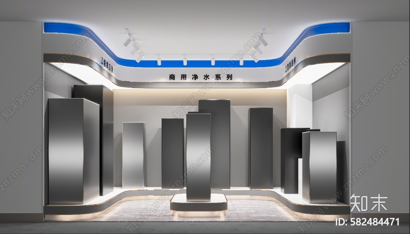 现代电器产品展示台3D模型下载【ID:582484471】