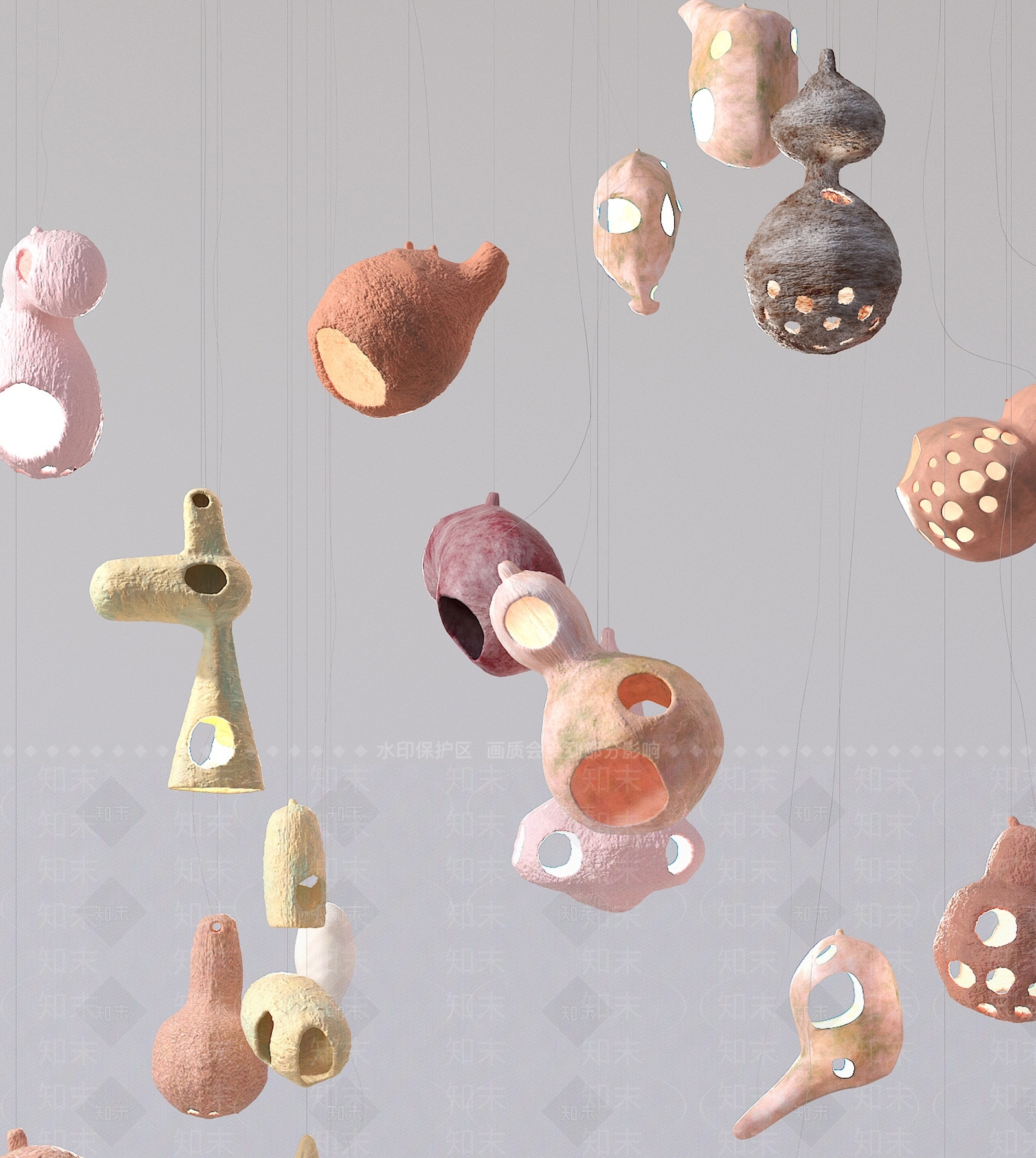 【悬赏模型】西川裕子设计现代风格吊灯3D模型下载【ID:582638857】