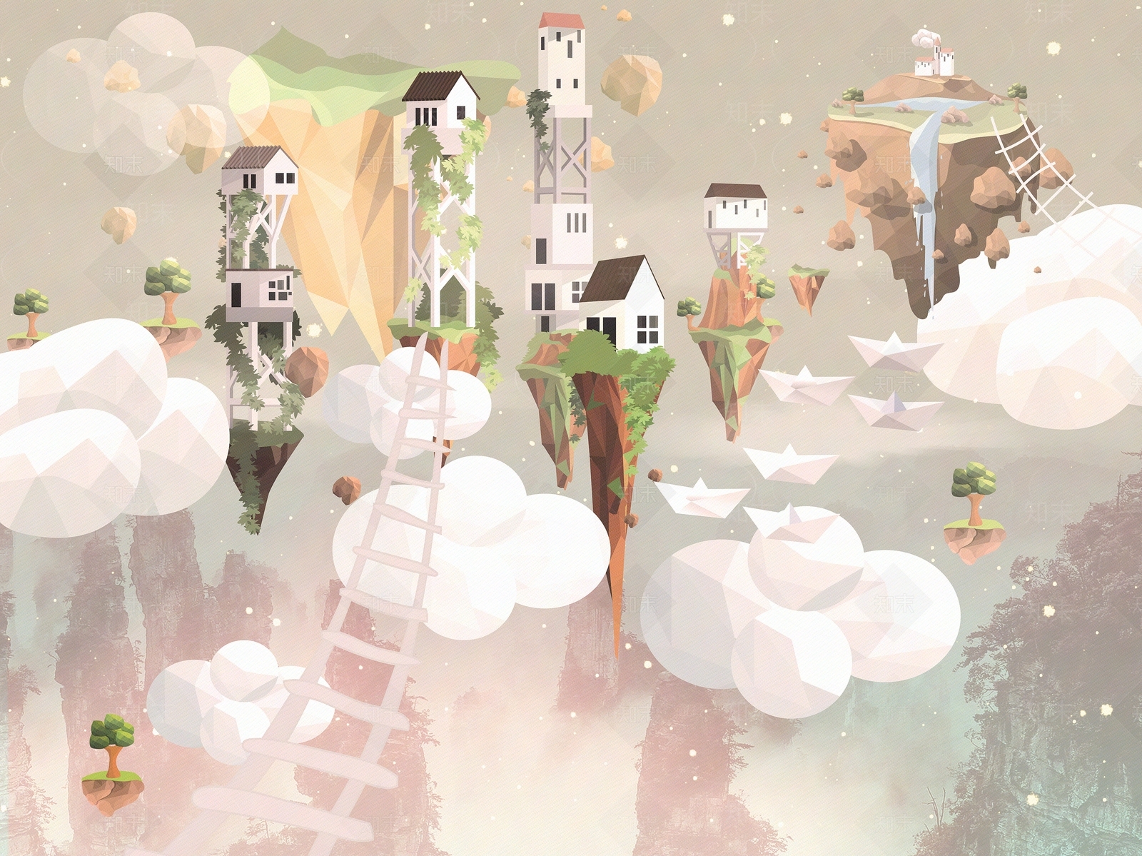 儿童卡通壁纸贴图下载【ID:982574248】