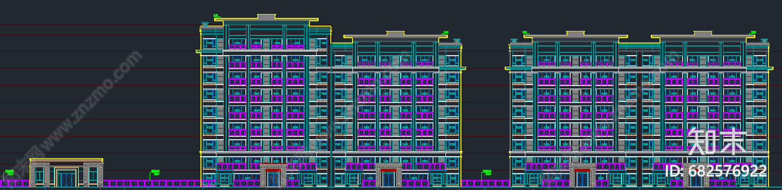 小区建筑cad施工图下载【ID:682576922】