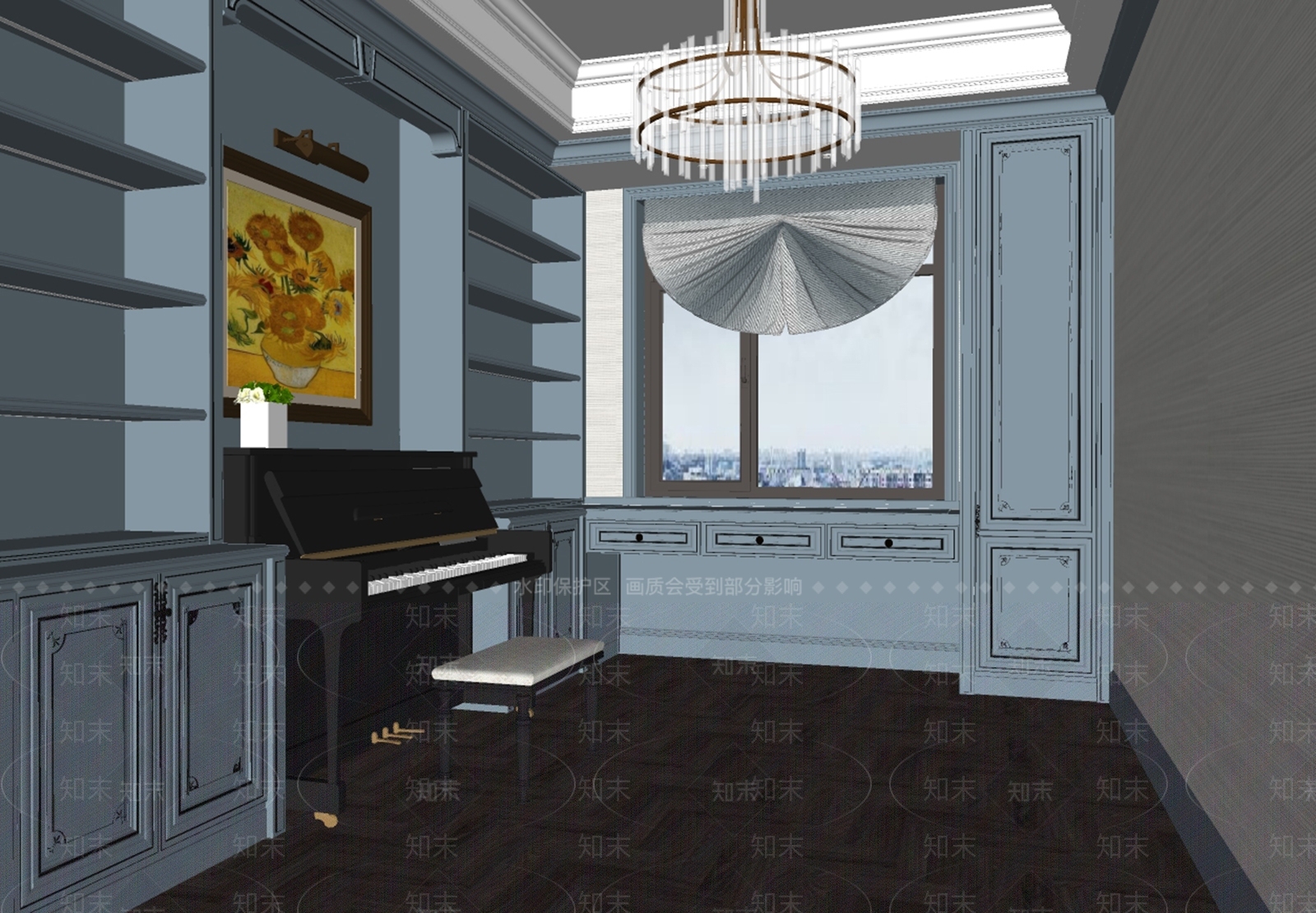 欧式休闲娱乐室SU模型下载【ID:582586901】