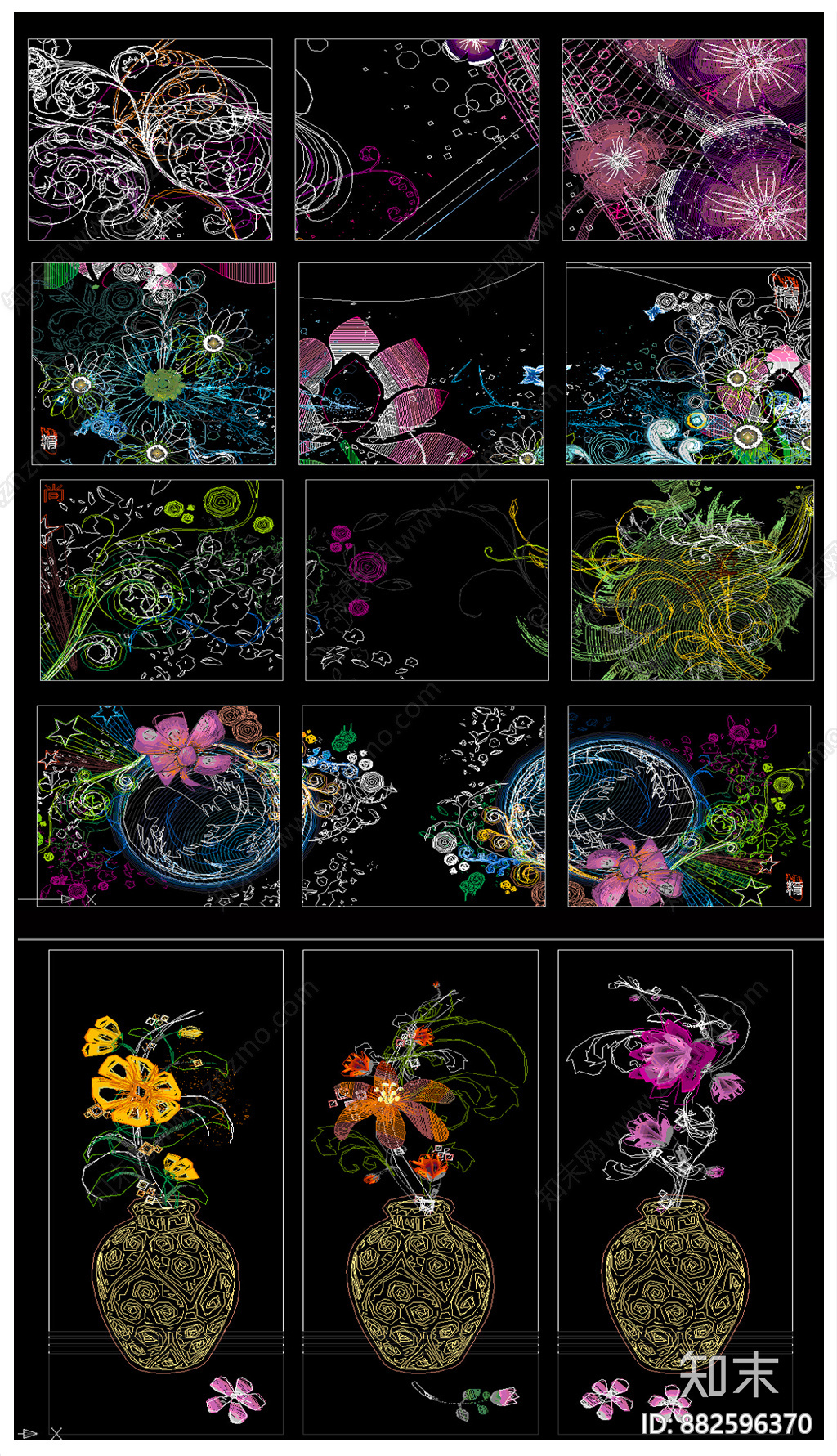 装饰无框画施工图下载【ID:882596370】