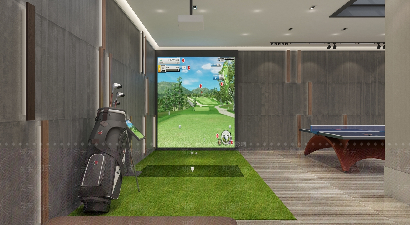 现代休闲活动室3D模型下载【ID:682600428】