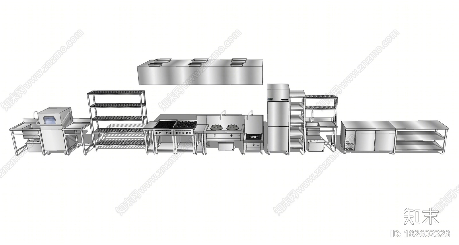 现代厨房用品SU模型下载【ID:182602323】
