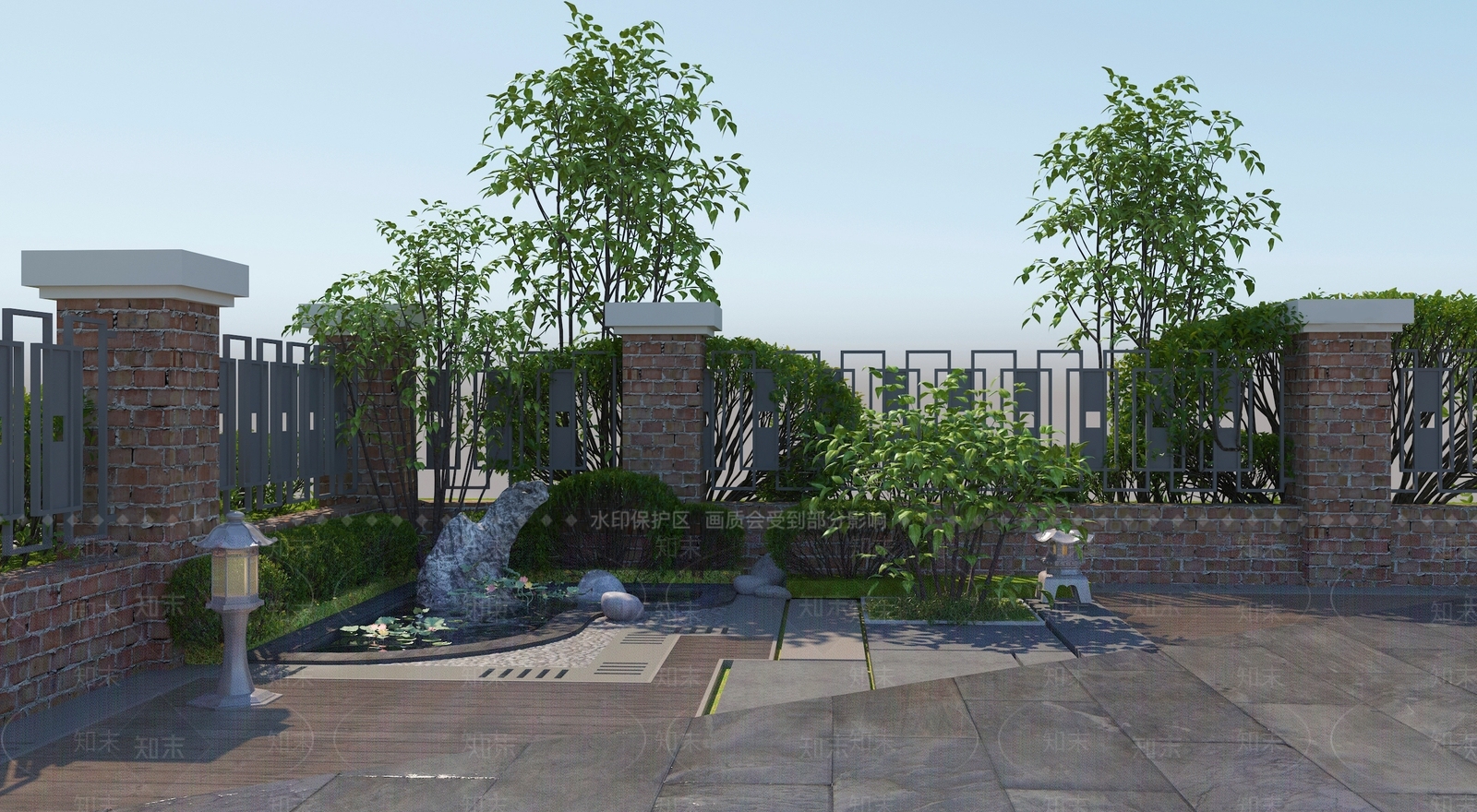 现代花园3d模型下载【id:282606370】