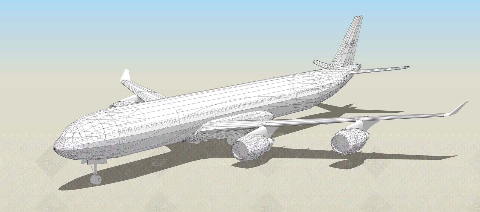 现代航空SU模型下载【ID:882610512】