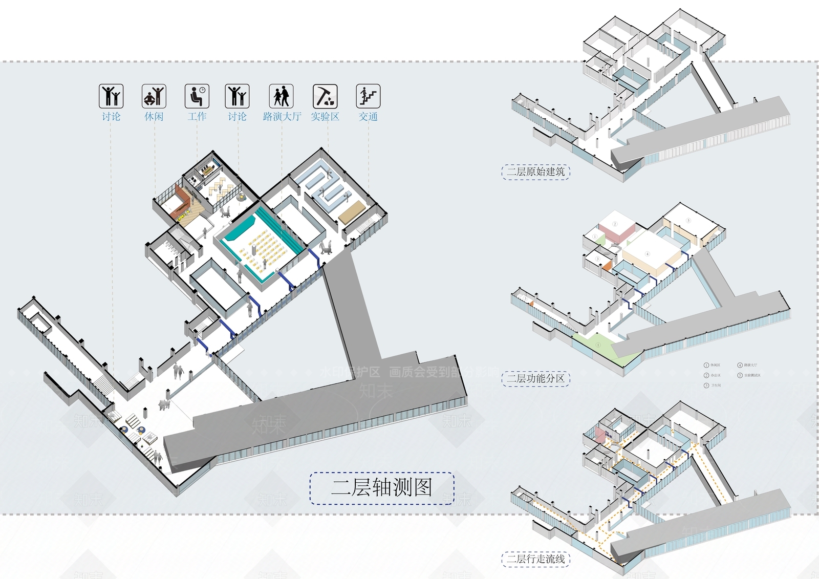 现代办公空间SU模型下载【ID:382622140】